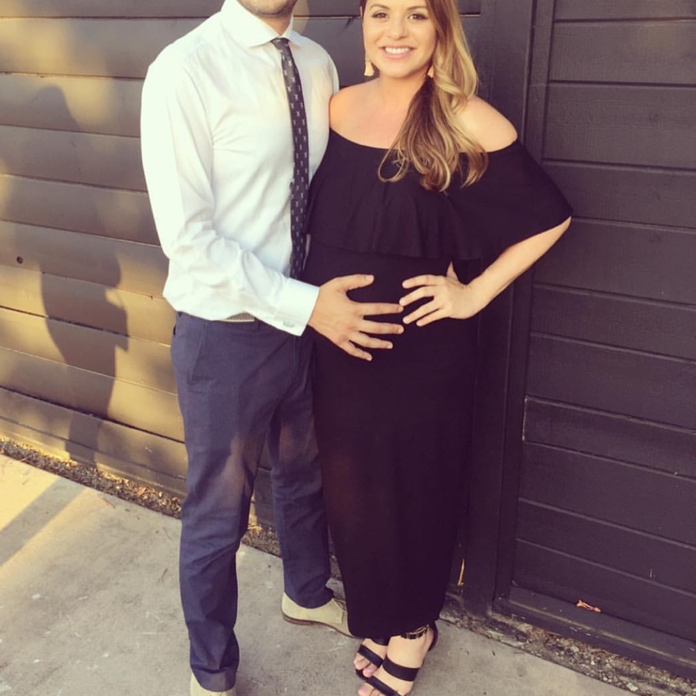 asos maternity off the shoulder black dress